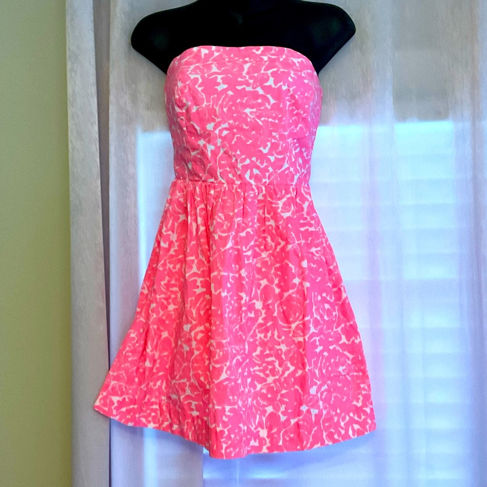Lilly Pulitzer Chandie strapless dress with pockets XS